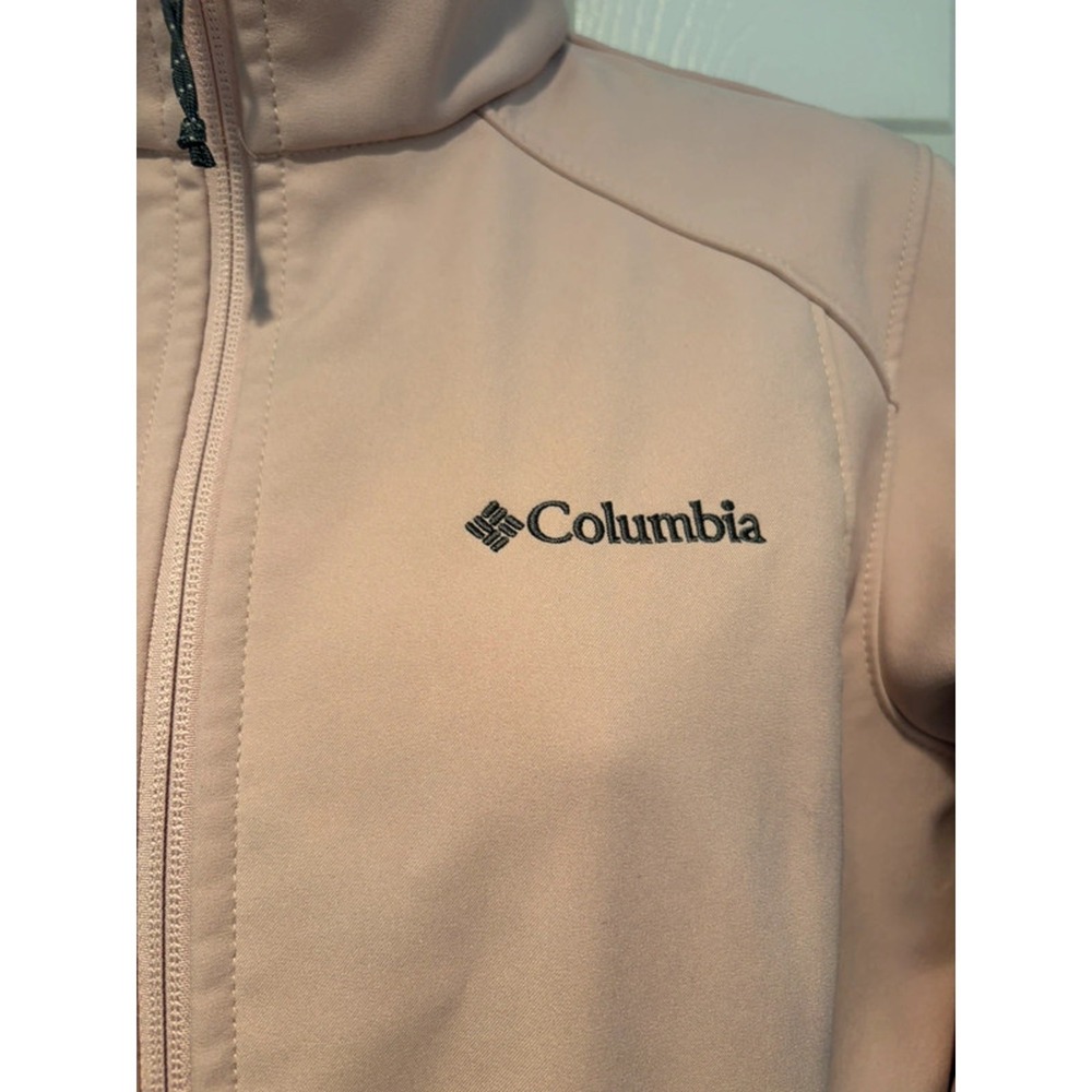 Columbia Women's Softshell Jacket Pink Fleece Lined Zip Up Small Outdoor